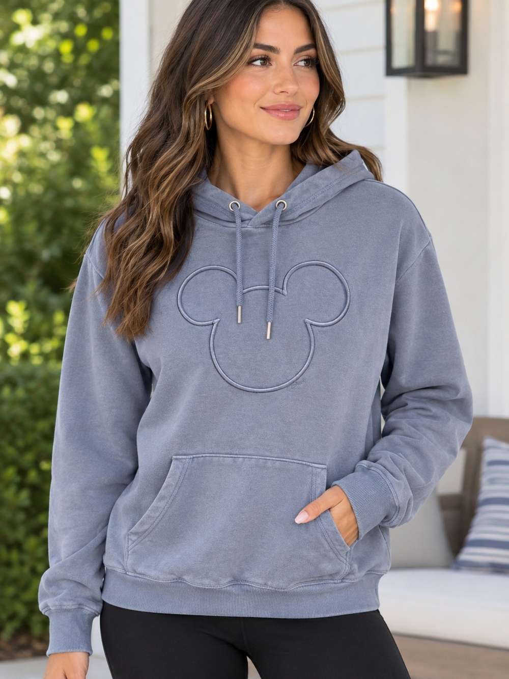 H&M Light Blue Mickey Mouse Hoodie with Motif